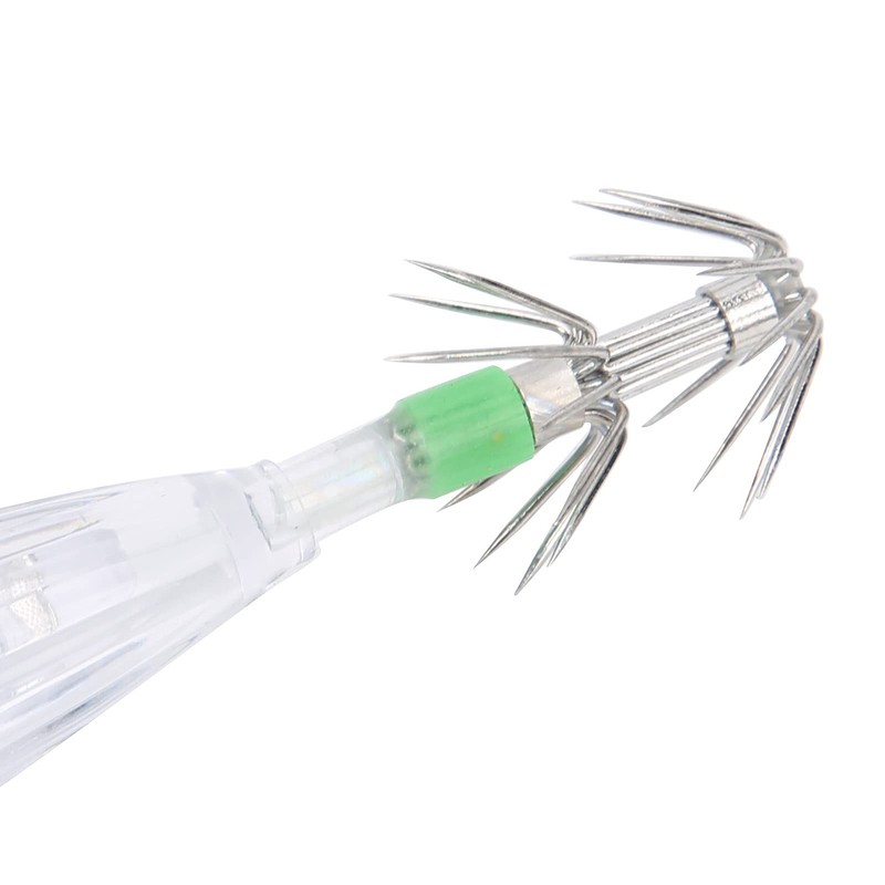 Fishing Hook with Squid Bait Squid Bait LED Underwater Light,