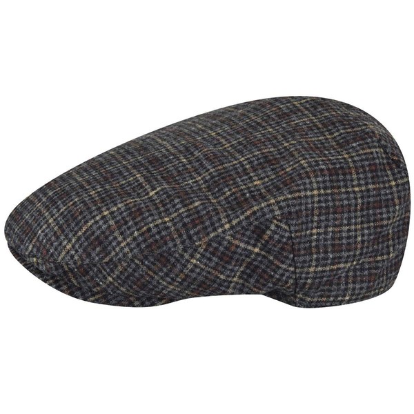 Country Gentleman Wool Blend British Ivy Cap Basalt Plaid, Medium