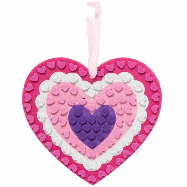 Baker Ross Heart Mosaic Decoration Kits - Pack of 5, Valentines Crafts for Kids (FC453)