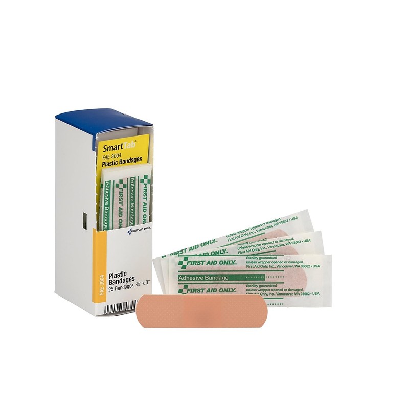 First Aid Only, Inc FAE3004 Plastic Bandages, 3/4-Inch x 3-Inch,