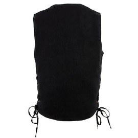 Milwaukee Leather Men's Classic Western V-Neck Premium Denim Motorcycle Biker Vests | MDM - 4X-Large