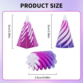 3D Spiral Shape Decorative Figure Geometric Impossible Cone Made of PLA 3D Print Gadget for Men Technology Gift Office Desk Optical Illusion Toy Nerd Gift Idea (Purple)