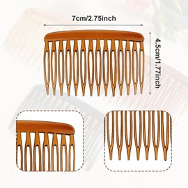 XINCHENG 6Pcs Hair Combs Slides, 14 Teeth French Hair Comb, Plastic French Side Comb Decorative Hair Styling Comb for Women Girls Bridal Wedding Veil Fine Hair