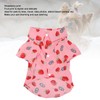 Dog Summer Shirts Cute Strawberry Print Turn Down Collar Snap