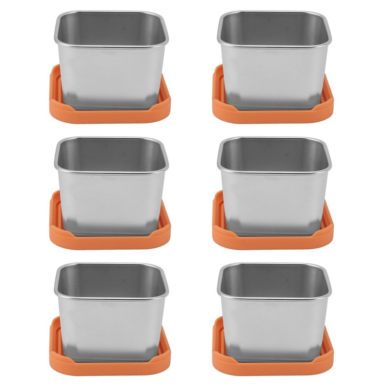 6pcs Sauce Cup 304 Stainless Steel Sealed Leakproof Salad Dressing