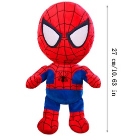 Elie&Eason Superhero Stuffed Animal, Spider Plush Doll, 27cm Cotton Soft Superhero Plush Toy Hero Plushie Cute Room Decorate Birthday for Kids Boys Girls