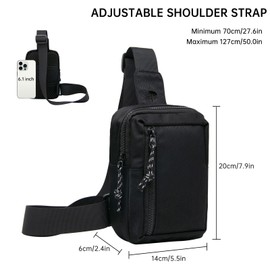 Long Keeper Small Sling Bag Chest Bag Crossbody Phone Bag Canvas Mini Cross Body Shoulder Bag for Men Women Waterproof Travel Outdoor Small Man Bag