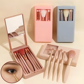 Raguz portable makeup brush 5-piece set, 1 piece, pink / 라구즈 휴대용 메이크업 브러쉬 5종 세트, 1개, 핑크