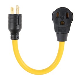 NEMA L14-30P Male to 6-50R Female Plug Adapter 4 Prong to 3 Prong Twist-Lock Welder Generator Power Cord, L14-30P Twist-Lock Male to Welder 6-50R Female (125/250V, 30A)