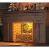 Fire Beauty Single Panel Handcrafted Wrought Iron Mesh Chevron Fireplace