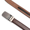 Men's Belt Automatic Sliding Buckle Belts Leather Sliding Ratchet Belt