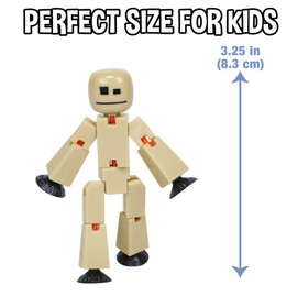 Zing StikBot Dual Pack - Includes 2 StikBots - Collectible Action Figures and Accessories, Stop Motion Animation, Ages 4 and Up (Sand and Clear Light Green Sparkle)