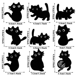 9 PCS Embroidered Patches Black Cat Cute Animal Embroidered Applique Patches, Sew on/Iron on Patches for Clothing, Jackets, Jeans, Backpacks, Hats, Arts Craft Sew Making