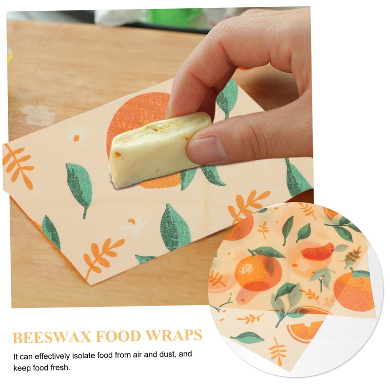Beavorty Beeswax Food Wrap 3 Sheets Preservation Cloth Reusable Food