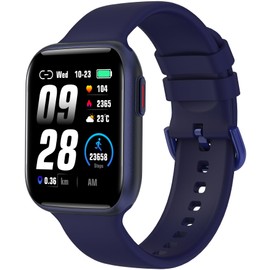 BRIBEJAT BT4 Smartwatch mit Telefonfunktion, 1.75" HD Armbanduhr, 28 Sportmodi Fitness Tracker mit Pulsmesser Schlafmonitor, IP68 Wasserdicht Fitnessuhr für iOS Android, Blau