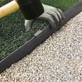 ORVPMVP 20Pcs Metal Landscape Edging Stakes, 8.5In Garden Stakes Landscape Anchoring Spikes for Terrace Board, Landscape Edging Coil, Grass Barrier, Bender Board, Garden Liner, Black