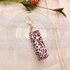 Leopard Print Lipstick Keychain Holder for Women Lip Gloss Case