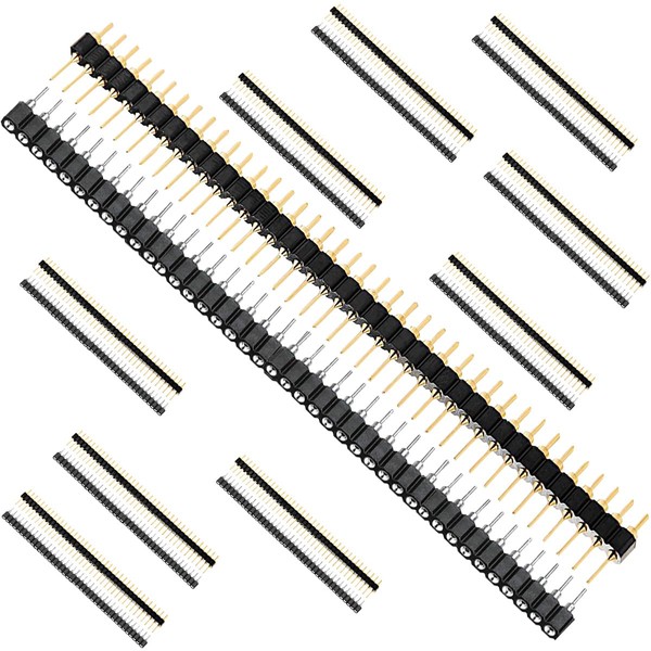 DAOKAI 20 Pcs 2.54mm 0.1" 40P Gold Plated Male Tinned