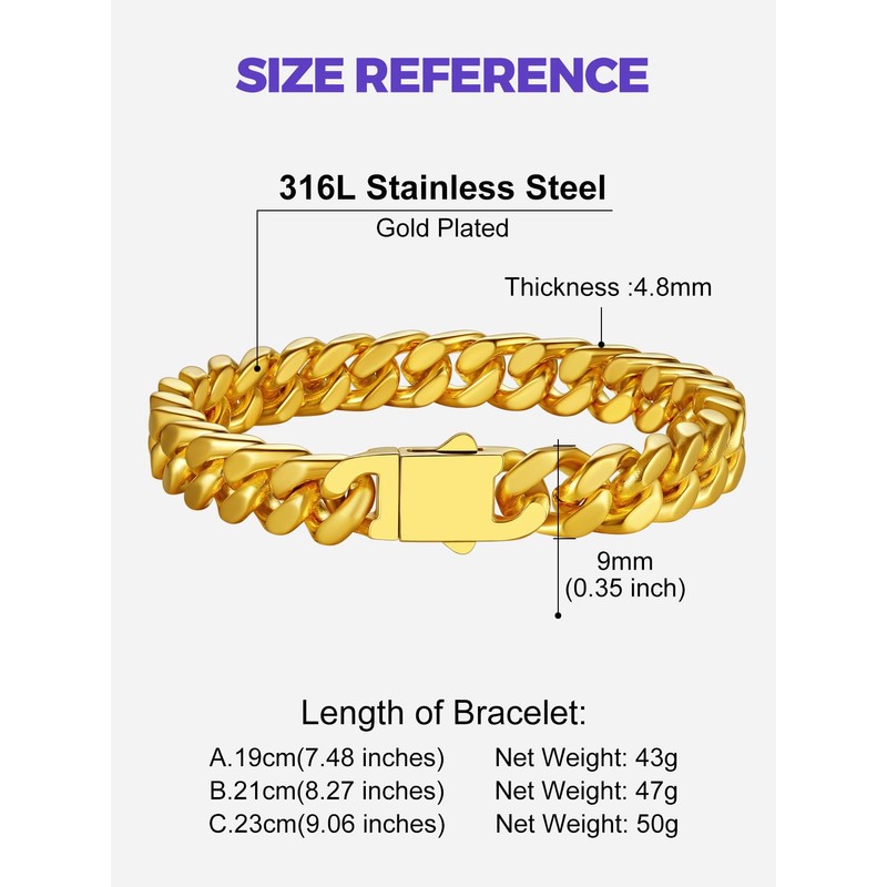 Richsteel Bracelet For Men Hip Hop Jewellery Gold Chain Boys