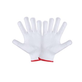 ccHuDE 6 Pairs Nylon Hand Working Gloves Safety Grip Work Gloves Thick String Knit Gloves BBQ Liners Gloves Inspection Gloves for Coin Jewelry Silver