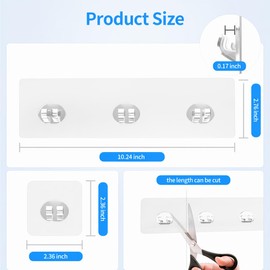 IOMDRWU Elegant Shower Caddy Adhesive Replacement, 6 PCS Strong Waterproof Adhesive Hooks and Strips for Shower Shelf and Bathroom Storage Shelves, No Drilling Also Fit Kitchen Rack