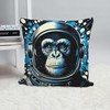 The Beach Stop Colourful Chimpanzee Astronaut Printed Accent Cushion Cover