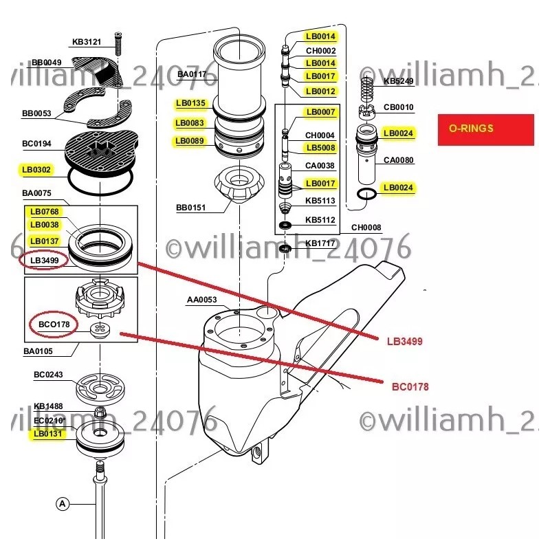 Senco SN325 O-ring Kit + Firing Washer Valve Seal LB3499