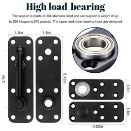 Hidden Door Hinge, 360° Rotating Pivot Hinge, 570lbs Load-Bearing Door Pivot H Inge, for Hidden Door Bookcase or Secret Door