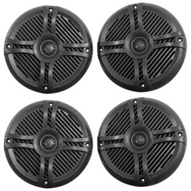 Rockville (4) Rockville RMSTS65B 6.5" 1600w Waterproof Marine Boat Speakers 2-Way Black