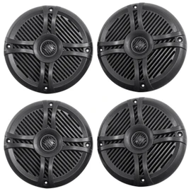 Rockville (4) Rockville RMSTS65B 6.5" 1600w Waterproof Marine Boat Speakers 2-Way Black