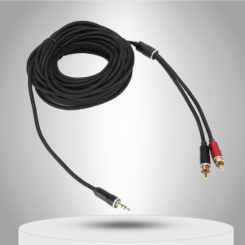 3.5MM to 2RCA Component ABS Cord AV Cable Audio Video