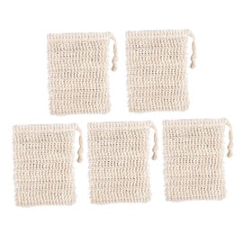 Outanaya 5pcs Exfoliating Soap Bag for Shower Mesh Bathing Soap Pouch Drawstring Light Cleansing Foaming Net for Family