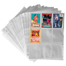 Samsill 40 Pack 9 Pocket Page Protector, Trading Card Sleeves Pages Baseball Pages for 3 Ring Binder, Card Sheets for Standard Size Cards, Sport Cards, Game Cards