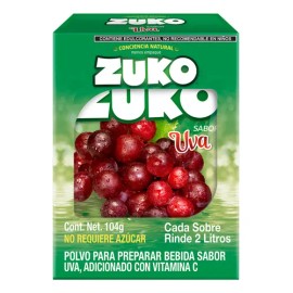Zuko Uva Bebida En Polvo 8 Sobres/13g, Rinde 2l C/u