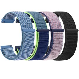 Amzpas Nylon Watch Strap 22 mm 20 mm Strap with Quick Release, Velcro Fastener and Quick Adjustment Braided Watch Straps, Universal Replacement Strap for Smartwatch Traditional Watch