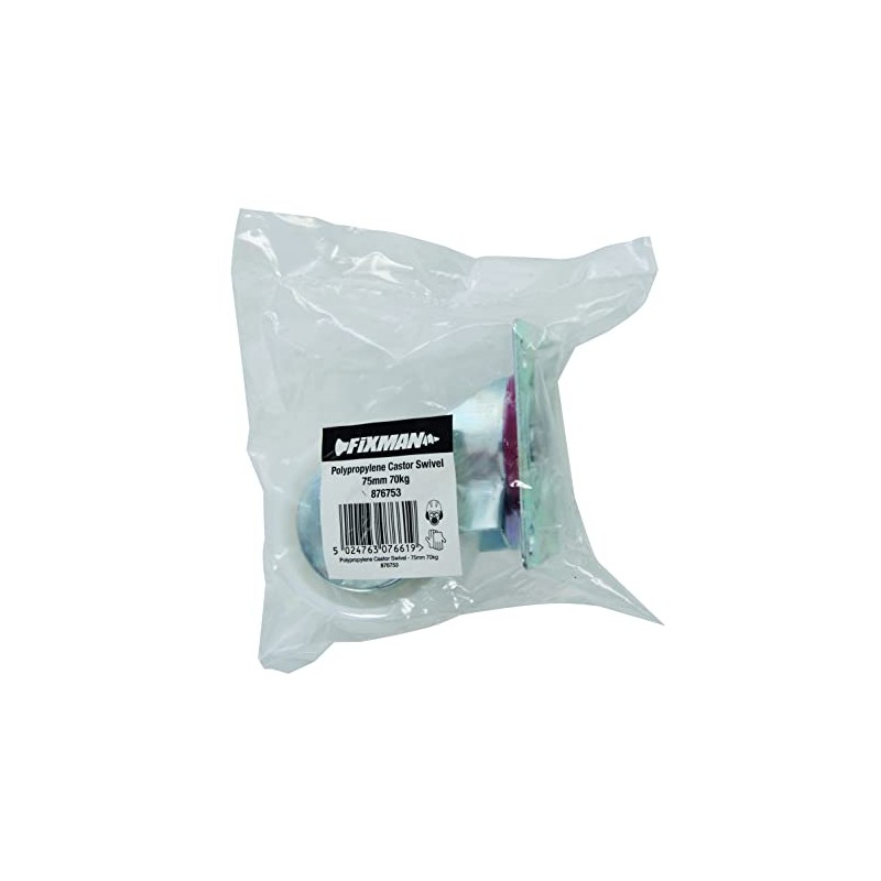 Fixman 876753 Swivel Polypropylene Castor 75 mm 70 kg