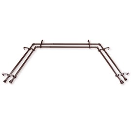 Rod Desyne AWID-Bay-07 13/16" Bay 20"-36", 38"-72"-Cocoa Double Curtain Rod Set, 78-144"