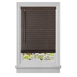 Ergode Cordless GII Madera Falsa 2" Faux Wood Plantation Blind - Mahogany, 36x64 - Versatile & Affordable, Tilt Wand, Bottom Rail - Realistic Wood Appearance, Easy Installation