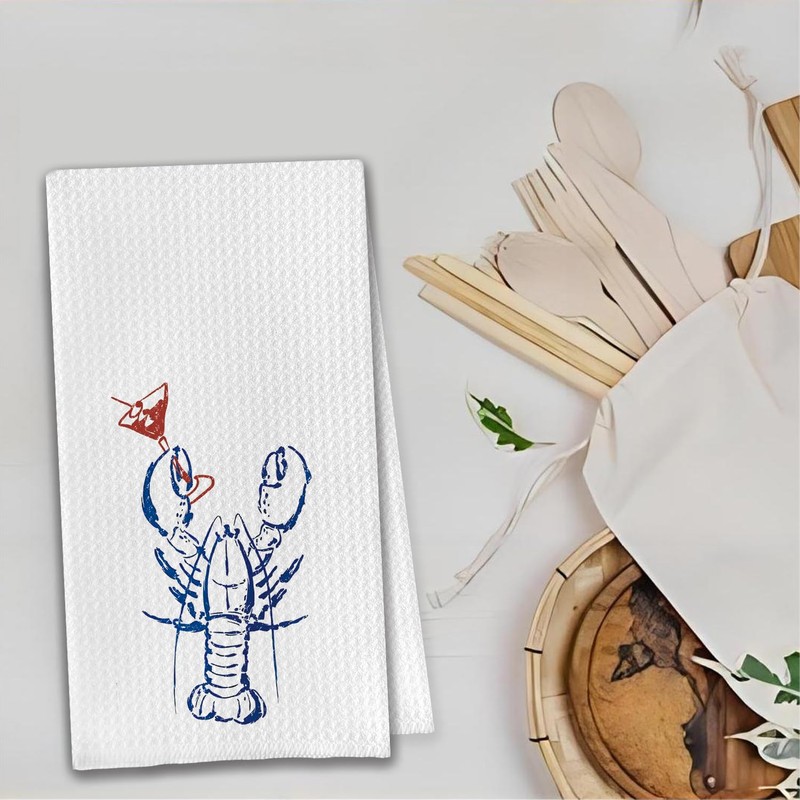 Yomisex Lobster Decor Towels, Lobste Party Decorations Dish Tea Towels