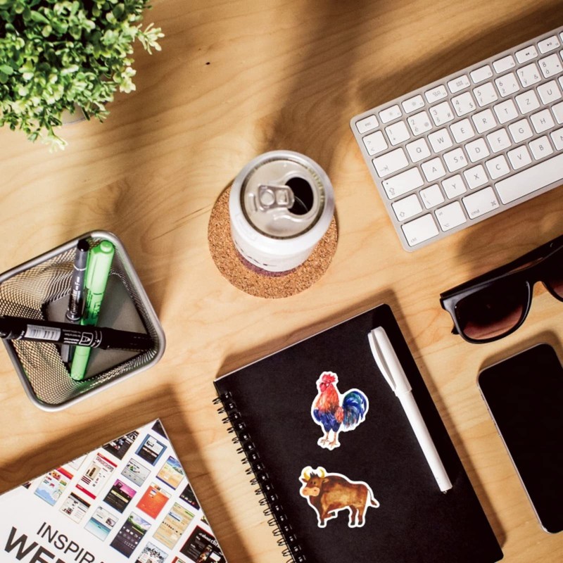 Mistree 50 Children's Farm Stickers Farm Animals Waterproof 5-7 cm