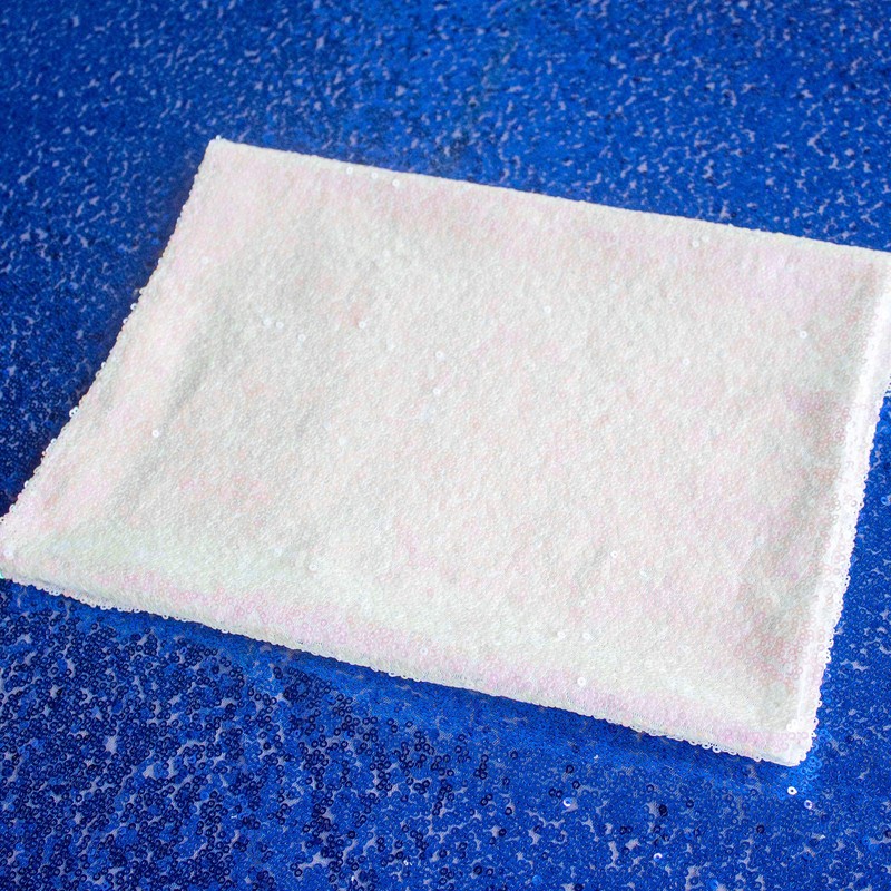 JYFLZQ Iridescent White Sequin Table Runner 12" x 72" Sparkly