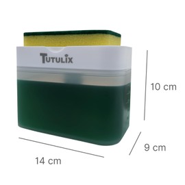 Tutulix Dispensador de jabón de Cocina Blanco Incluye Esponja Nuevo Modelo Mejorado White Dish Soap Dispenser 600 ml