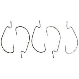 Mustad UltraPoint Ultra Lock Wide Gap Soft Plastic Hook with Special Z Bend Offset Shank (Pack of 5), Black Nickel, 1/0