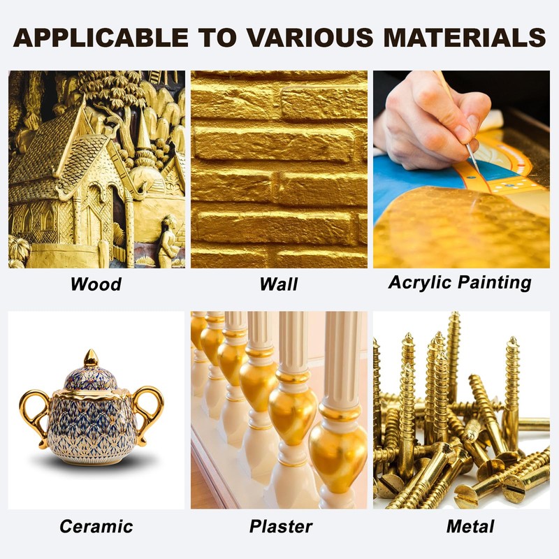 Snailmart 1/2 Gallon (67 oz) Gold Acrylic Paint Metallic，Extra-Large 2