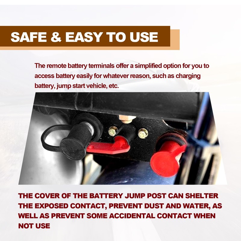 Lunwag 2PCS Battery Charger Post, Remote Battery Terminals 3/8" Stud