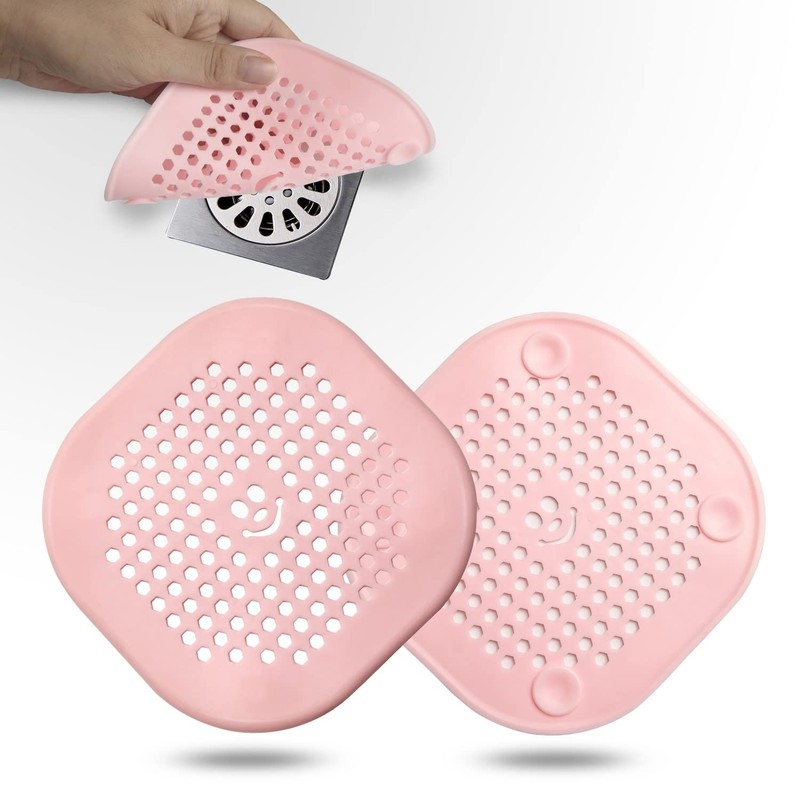 2 Pack Drain Hair Catcher Silicone Drain Protector Hair Stopper