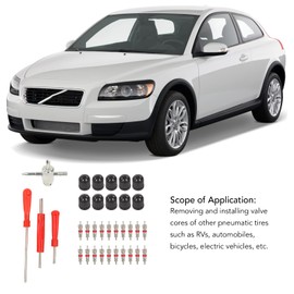 Keenso Kit de Herramientas de Extracción de Vástago de Válvula,34 Uds Eliminación de Vástago de Válvula de Neumático para RVs Bicicletas Automóv