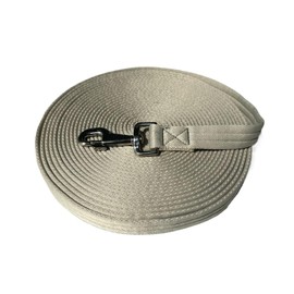 ALLZSMOOTHLY Horse Training Lunge Line with Alloy Trigger Buckle for Accurate Equestrian Training of 32.8 ft(10 Meters)-Grayish White