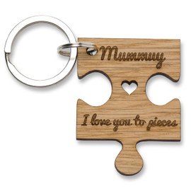 'Mummy I Love You To Pieces' Keyring, New Mum Key Ring, Newborn Mumma Mother's Day Gifts, Grandma Day, Best Great Mom Keyring Step Son Daughter Twins Wife Husband New Born Key Chain No.1 Mama Friend