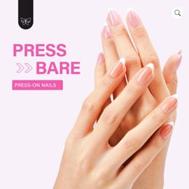 LKE French Tip Press On Nails, 160 Pcs Almond Fake Nails 4 in 1 Nail Tips, Pre-Colored Quick and Easy Press on Nails, Glue on Nails for Nail Art DIY with 16 Sizes & 5 Colors